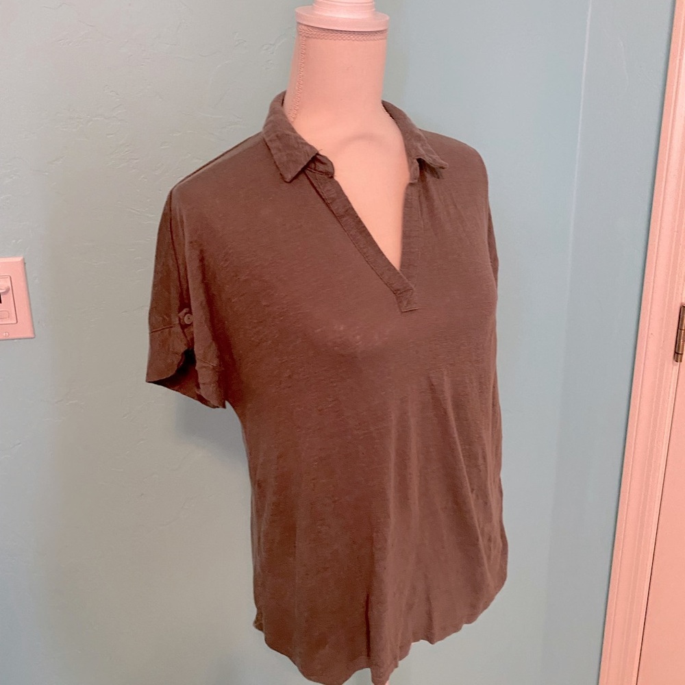 Short sleeve linen shirt